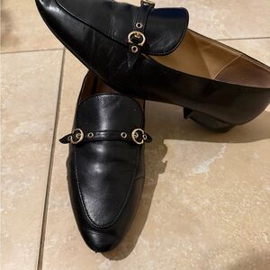 coach black leather woman’s loafers